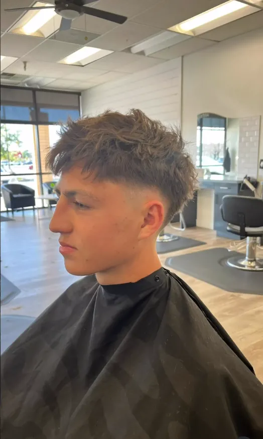 Men's textured crop with mid fade