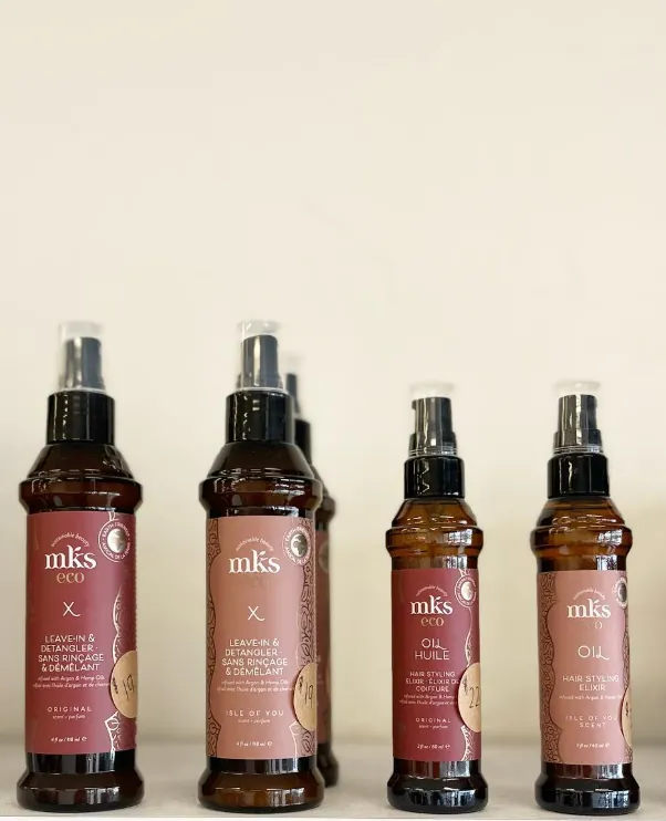 MKS eco leave-in detangler and hair styling oil